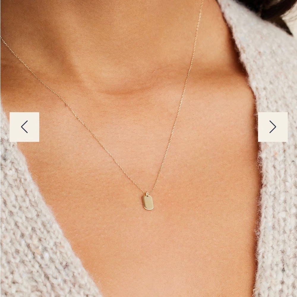 Gorjana 14k Gold Griffin Dog Tag Necklace